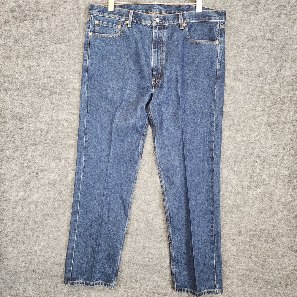 Levis 505 Jeans Mens W42 L32 Regular Fit Medium Wash Blue Denim Pants